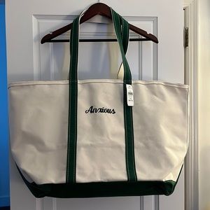 LLBean Zip Top Boat and Tote - Dark Green
